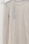 BORIS BIDJAN SABERI WLS1 series women's cotton cashmere long-sleeved T-shirt WLS1.MID FTT00001-QH light gray